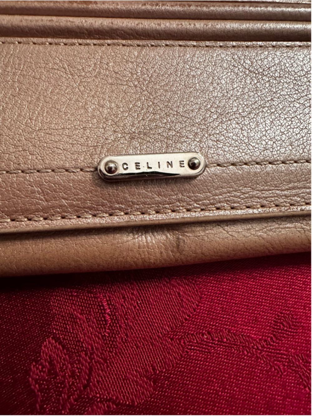 Celine Beige Gold Long Flap Wallet
